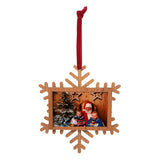 Christmas Snowflake Hanger Ornament L4 Wood 70 x 45mm Insert - Pack of 12
