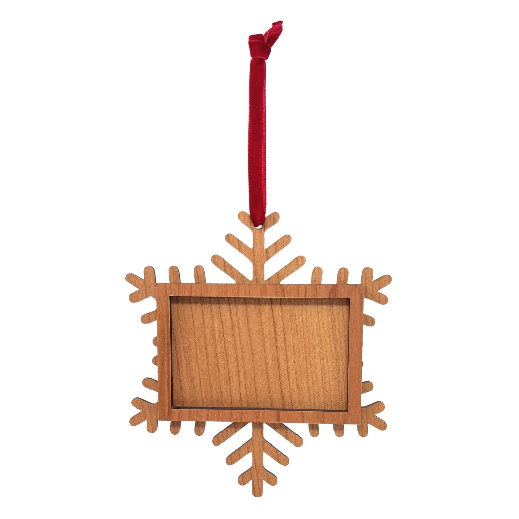 Christmas Snowflake Hanger Ornament L4 Wood 70 x 45mm Insert - Pack of 12