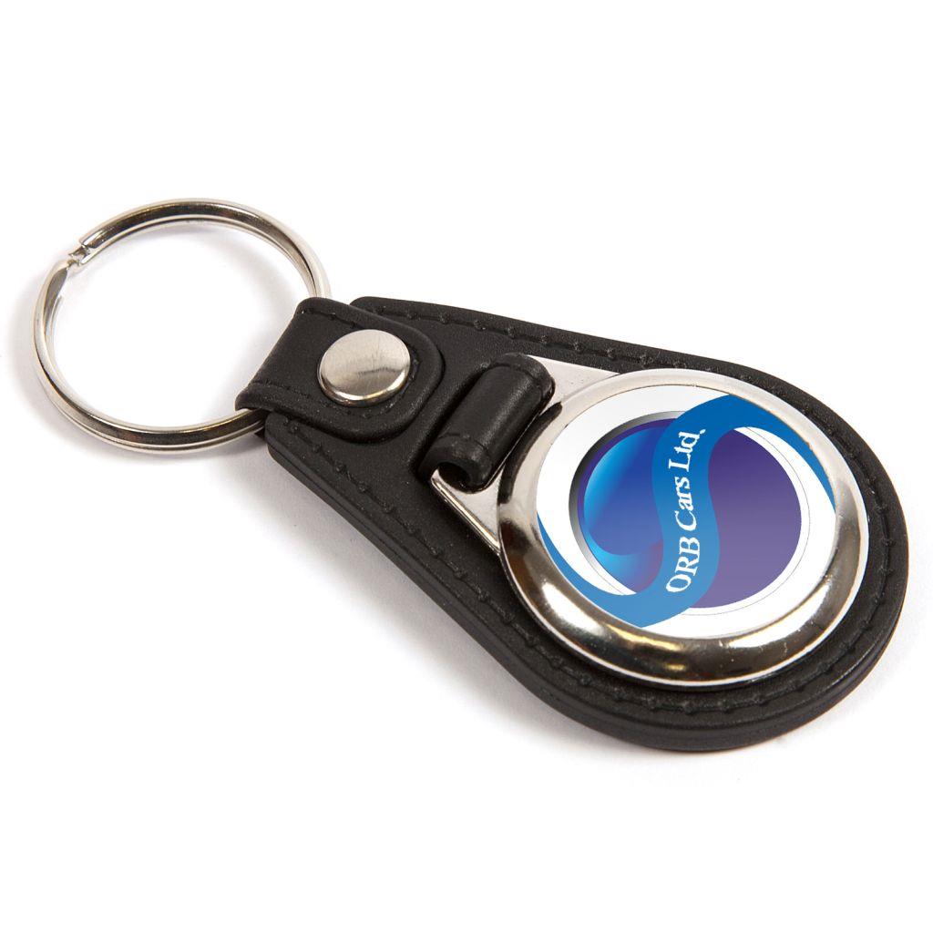 25mm Round Black Leather Look Key Fob - Pack of 100 – Blankplastic.co.uk