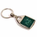 Silver Metal Key Fob 25mm Square 2 Sided - Pack of 100