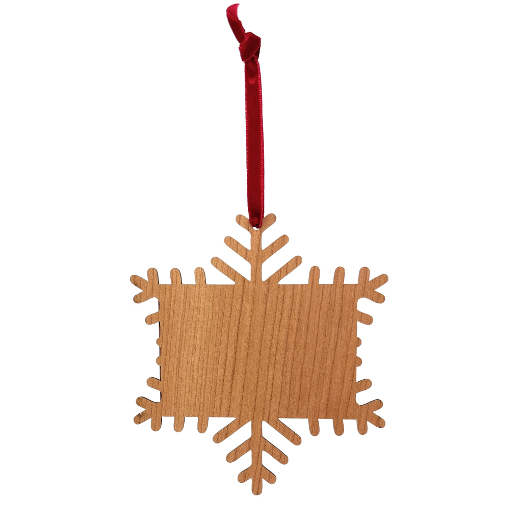 Christmas Snowflake Hanger Ornament L4 Wood 70 x 45mm Insert - Pack of 12