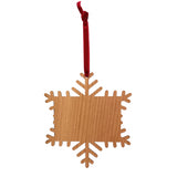 Christmas Snowflake Hanger Ornament L4 Wood 70 x 45mm Insert - Pack of 12